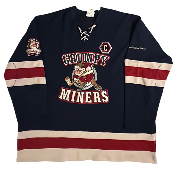 VINTAGE DISNEY GRUMPY MINERS HOCKEY JERSEY - Picture 1 of 8